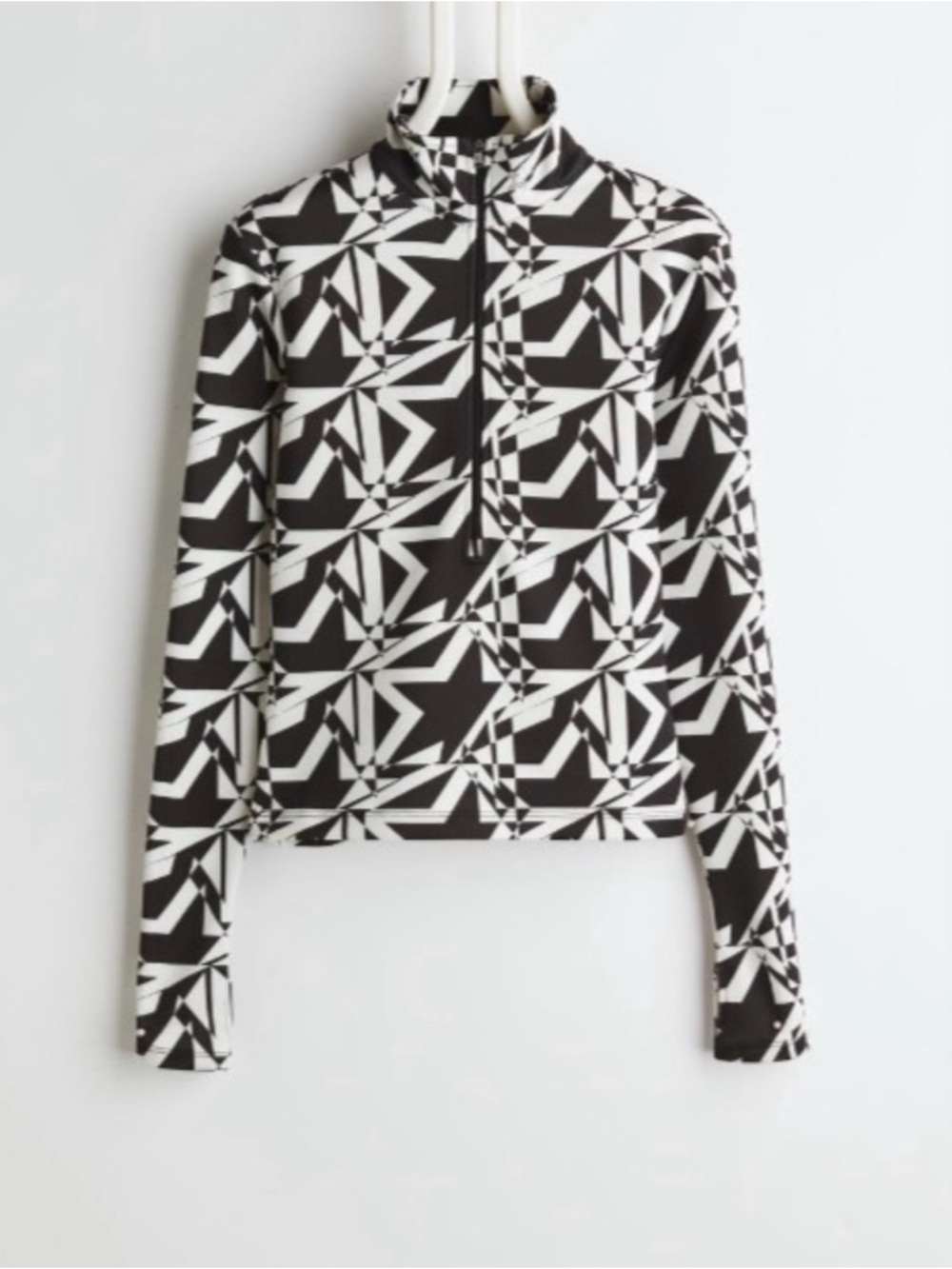 H&M x Perfect Moment thermal underwear Black & White Geometric Half-Zip Pullover